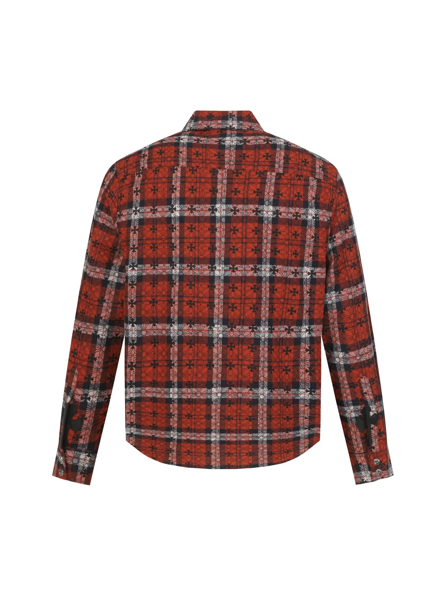 🅿️330 CH Crow Heart Leather Label Metal Checkered Shirt Jacket. Original Crow family's unique identity embellished with silver buckle cross leather stamp, custom-dyed dark pattern brand fabric, high-quality checkered pattern tailoring, cross leather badge splicing on the sleeves, one-sided patch pocket design on the chest, custom-made high-quality lettering hardware accessories, distressed retro silver buckles, three-dimensional version. The upper body is sassy and handsome. Natural high-street style. Needless to say, the upper body effect is natural. It is at the forefront of the trend. Its vibrant design and versatile attributes can surprise you no matter how you match it! Size: S-XL